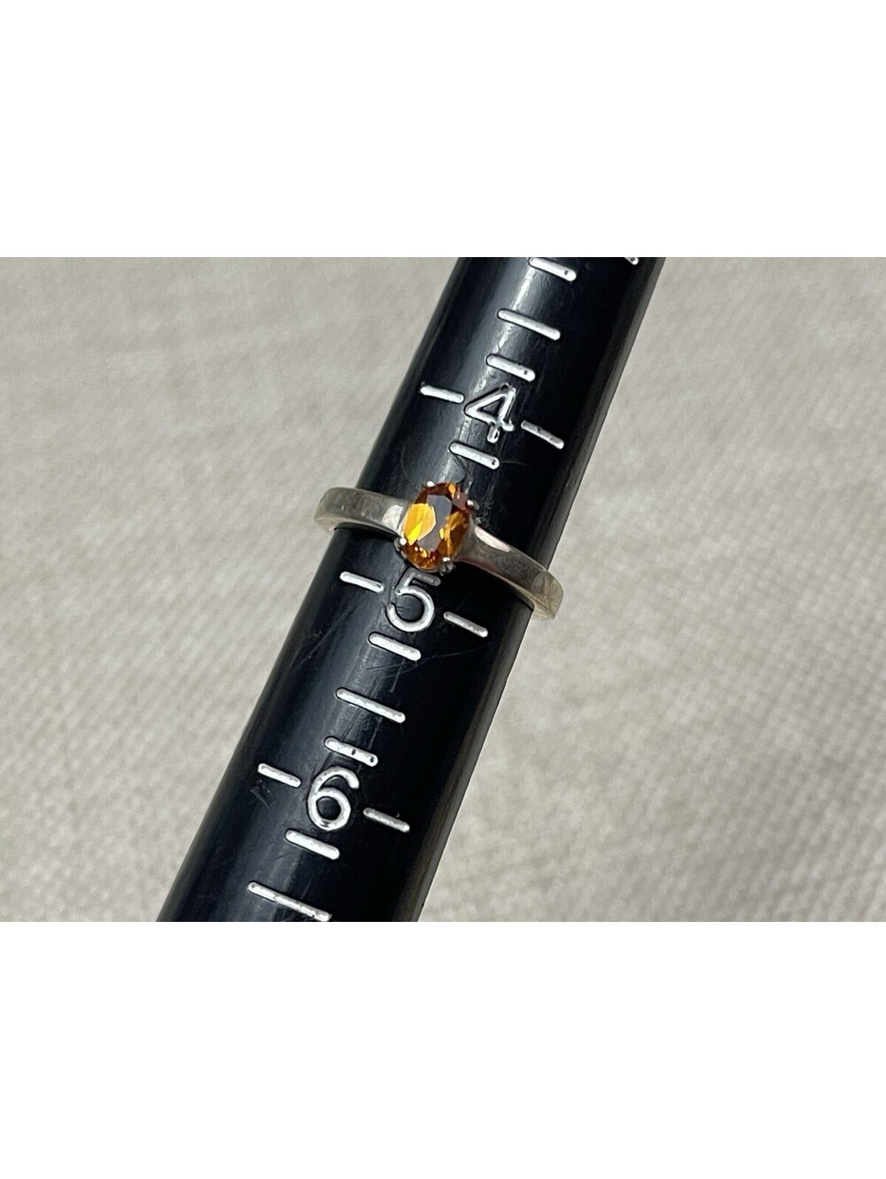 Vintage Citrine CNA 925 Sterling Silver Ring Size 4.5
